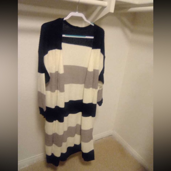 SHEIN Essnce Plus Color Block Drop Shoulder Duster Cardigan - Picture 5 of 6